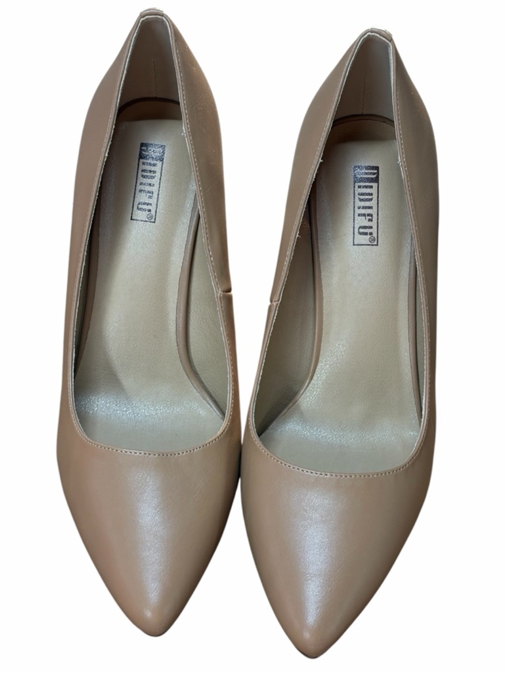 IDIFU Nude Pointed Toe Block Heel Pumps Women’s Size 9.5 Classic Work Heels